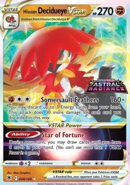 Hisuian Decidueye VSTAR Astral Radiance #084/189