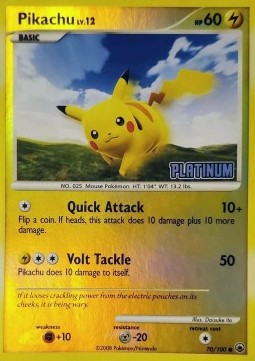 Pikachu Lv.12 Burger King Platinum Promos 2009 #70