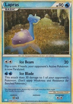 Lapras Pokémon Trading Card Game Classic: Blastoise &amp; Suicune ex Deck #008