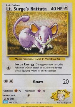 Lt. Surge's Rattata Pokémon Trading Card Game Classic: Blastoise &amp; Suicune ex Deck #015