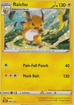 Raichu Pokémon Trading Card Game Classic: Charizard &amp; Ho-Oh ex Deck #009
