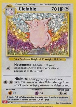 Clefable Pokémon Trading Card Game Classic: Charizard &amp; Ho-Oh ex Deck #014