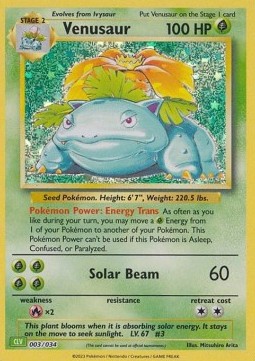 Venusaur Pokémon Trading Card Game Classic: Venusaur &amp; Lugia ex Deck #003