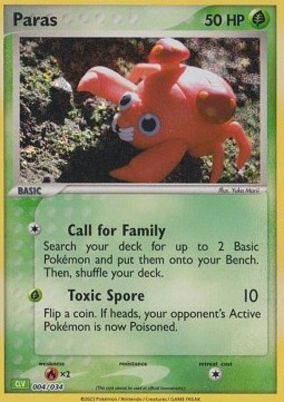 Paras Pokémon Trading Card Game Classic: Venusaur &amp; Lugia ex Deck #004