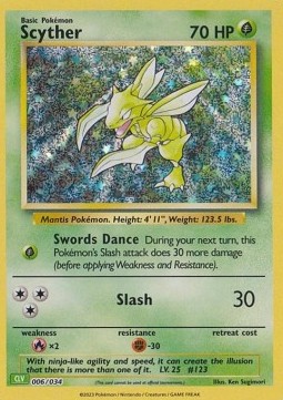 Scyther Pokémon Trading Card Game Classic: Venusaur &amp; Lugia ex Deck #006