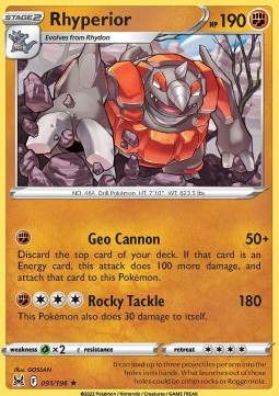 Rhyperior - Lost Origin #091/196