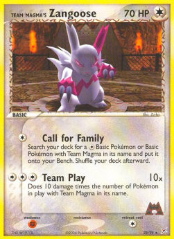 Team Magma's Zangoose EX Team Magma vs Team Aqua #23