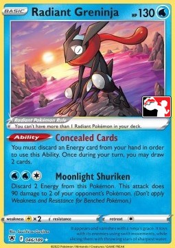 Radiant Greninja Play! Pokémon Prize Pack Series Three #046