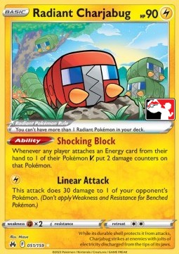 Radiant Charjabug Play! Pokémon Prize Pack Series Three #051