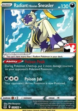 Radiant Hisuian Sneasler Play! Pokémon Prize Pack Series Three #123