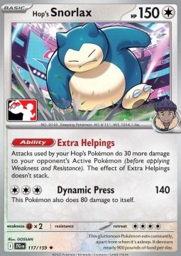 Hop's Snorlax Play! Pokémon Prize Pack Series Seven #117