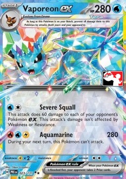 Vaporeon ex - Play! Pokémon Prize Pack Series Seven #023