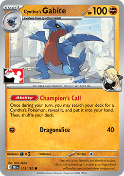 Cynthia's Gabite Play! Pokémon Prize Pack Series Eight #103