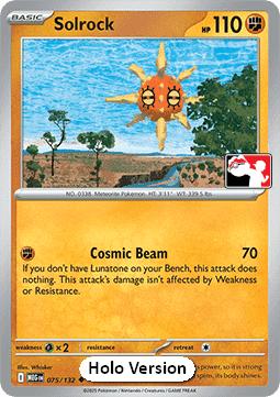 Solrock Play! Pokémon Prize Pack Series Eight #075