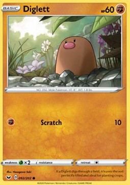 Diglett - Sword & Shield #92
