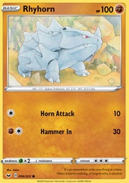 Rhyhorn - Sword & Shield #96