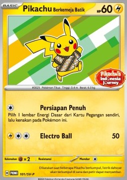Pikachu Wearing a Batik Shirt Scarlet &amp; Violet Indonesian Promos #101
