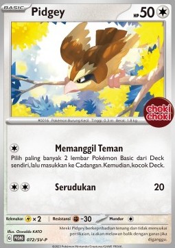 Pidgey Scarlet & Violet Indonesian Promos #072