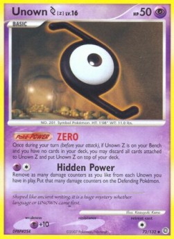 Unown Lv.16 Secret Wonders #72/132