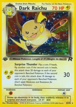 Dark Raichu Team Rocket #83/82