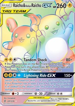 Raichu & Alolan Raichu GX - Unified Minds #241/236