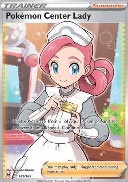 Pokémon Center Lady Vivid Voltage #185/185