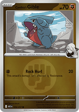 Cynthia's Gible Ascended Heroes: Additionals #109