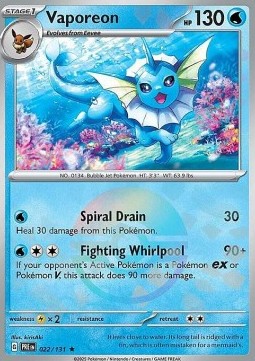 Vaporeon - Prismatic Evolutions: Additionals #022